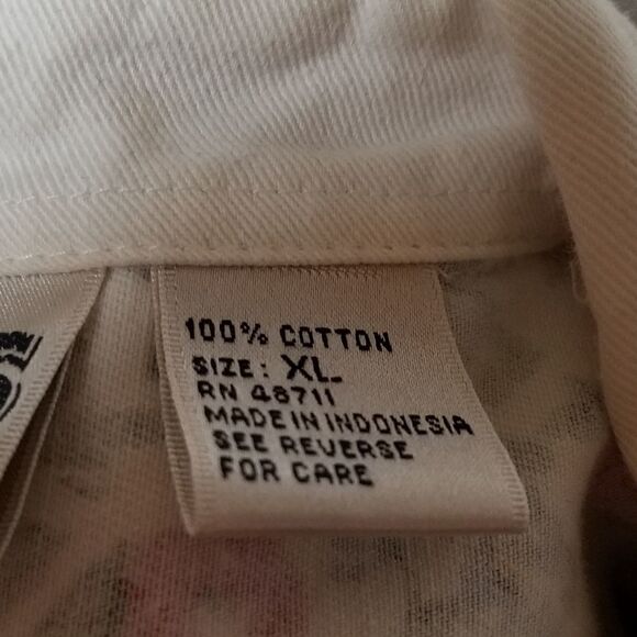 𝅺VINTAGE 90s Falls Creek Button Up Floral Denim Top - Picture 14 of 15